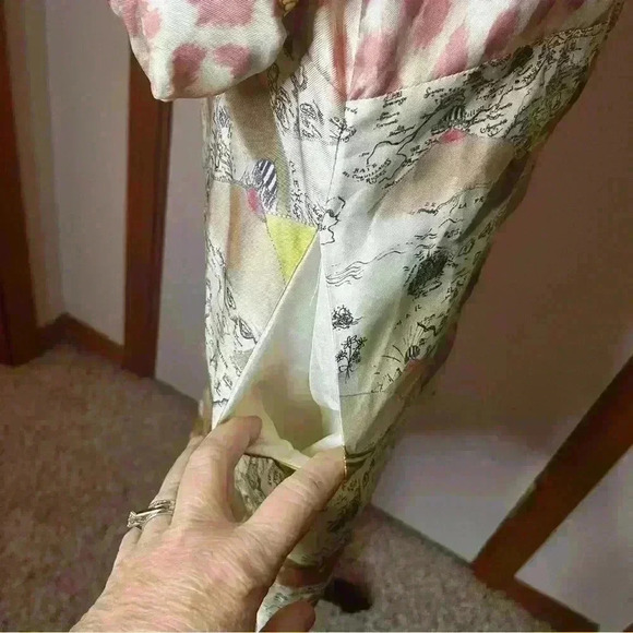 La Prestic Ouiston Open It Mao Collar Blouse Dress All Over Print Size 0 (US 4) - Picture 8 of 12